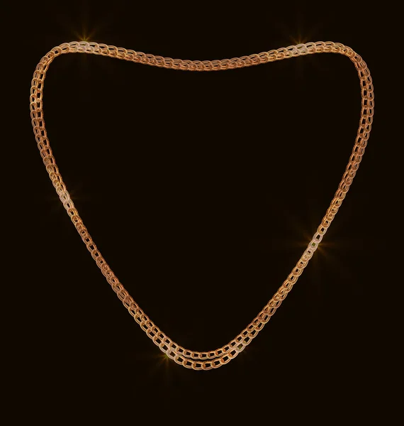 ハート形の黄金の宝石チェーン — ストック写真