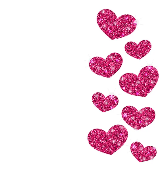 Achtergrond voor Valentijnsdag met glinsterende Hearts — Stockfoto