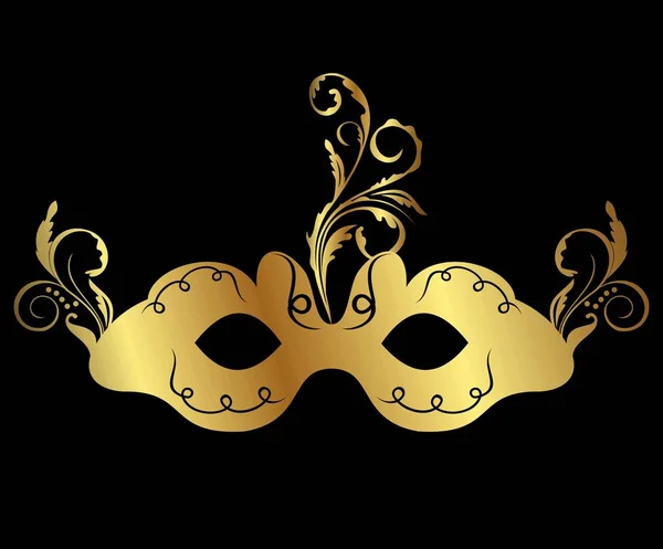Máscara de carnaval floral de oro aislado — Foto de Stock