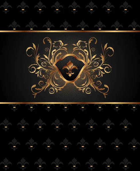 Goldener Rahmen mit heraldischen Elementen — Stockfoto