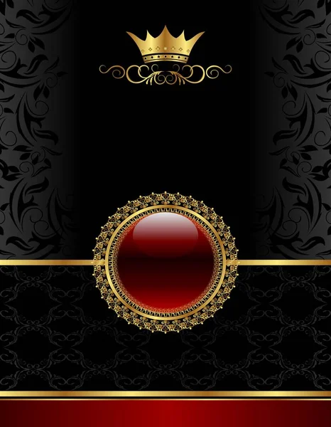 Golden klasik çerçeve çiçek madalyon ile