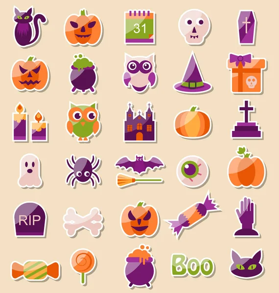 Conjunto de ícones planos de Halloween, Elementos Scrapbook — Fotografia de Stock