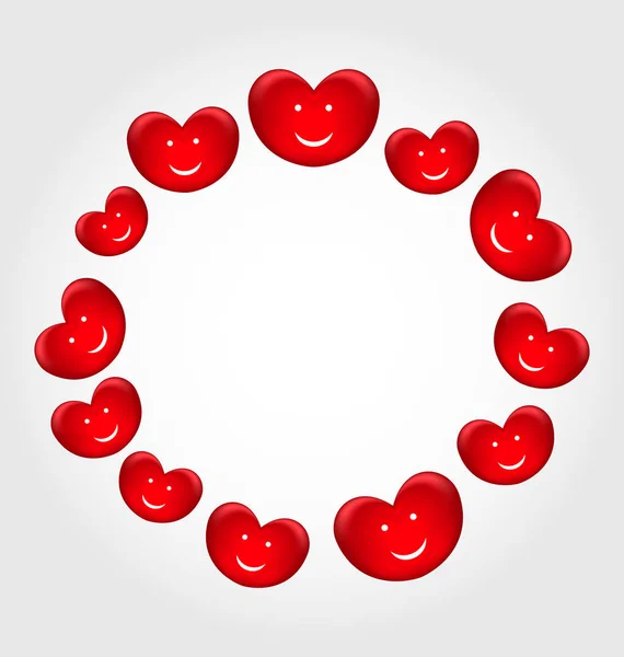 Круглі рами зробити в посміхаючись серця для день Святого Валентина — стокове фото