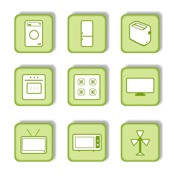 Etiqueta verde com ícone 9 — Fotografia de Stock