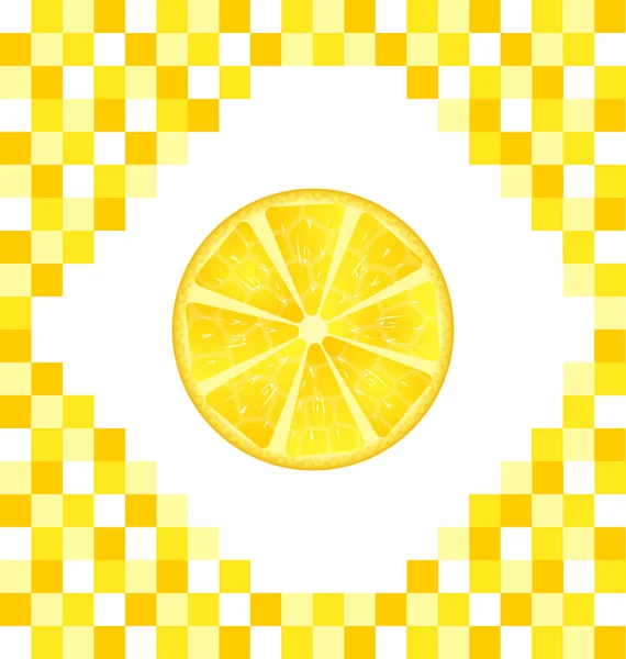 Limão fatiado em amarelo Tiled fundo — Fotografia de Stock