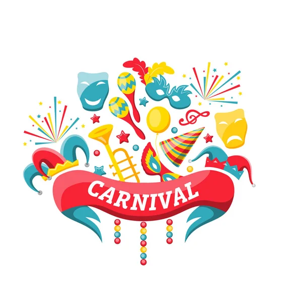 Banner festivo da celebração para o carnaval feliz —  Vetores de Stock