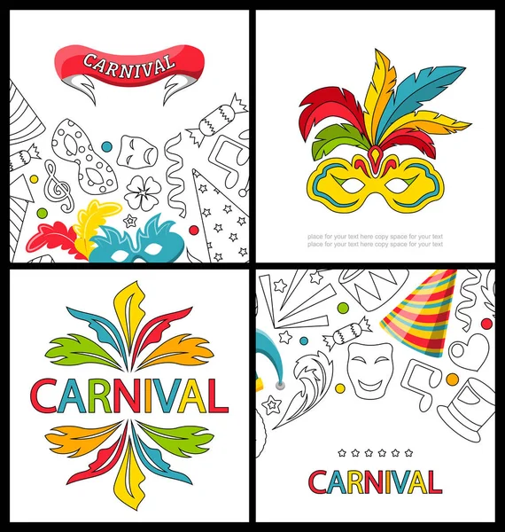 Set Celebration Festive Banners for Happy Carnival — Stock Vector