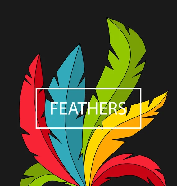 Fondo creativo con plumas coloridas — Vector de stock