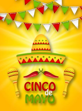 Cinco De Mayo için tatil kutlama afiş