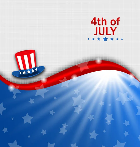 Abstract American Poster for Independence Day USA, Fourth July, Hat Uncle Sam — Stock Vector