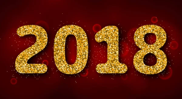 Třpytivé pozadí s zlatý prach pro šťastný nový rok 2018 — Stockový vektor