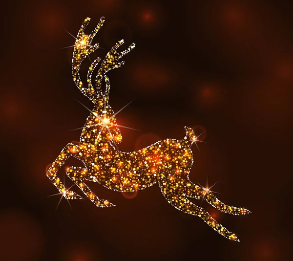 Boże Narodzenie światła sarna szczęśliwy nowy rok, kolejny jelenia — Wektor stockowy