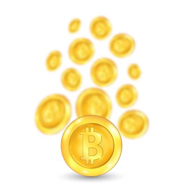 Bitcoin. Biraz bozuk para. Dijital para. Cryptocurrency. Bulanık simge