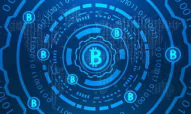 Hud elemanları, ikili Dünya Haritası, Btc, sanal para, kripto para birimi ile Bitcoins