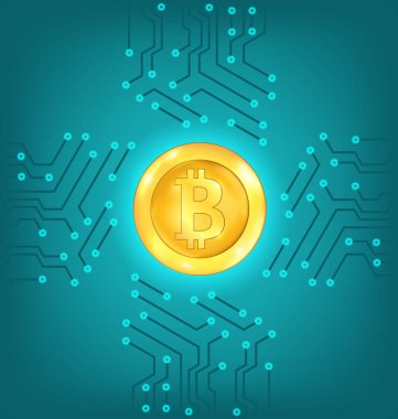 Kripto para birimi, Bitcoin, sanal para ile devre arka plan