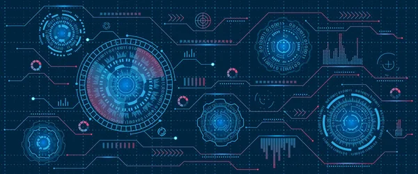 Futuristiska gränssnitt Hud Design, Infographic element, Tech och vetenskap, analys tema, mall Ui för appen och virtuell verklighet — Stock vektor