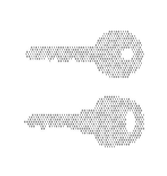 Chave feita a partir de código binário em fundo branco Ilustração De Bancos De Imagens
