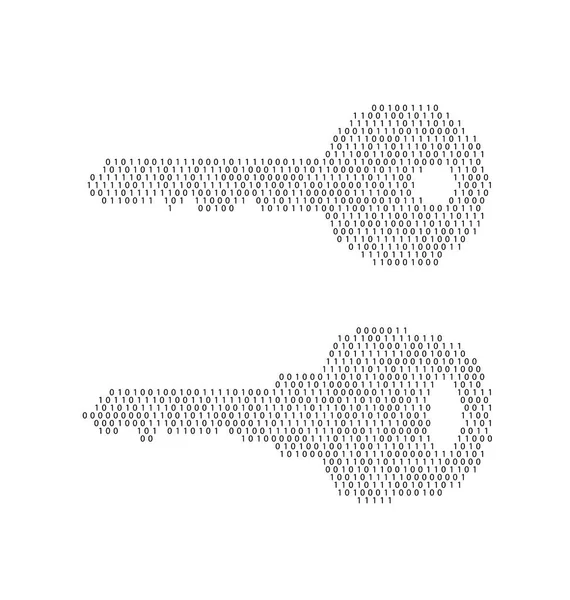 在白色背景上由二进制代码制成的密钥 图库插图
