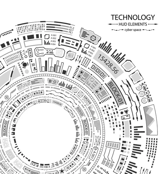 HUD Design pro futuristické rozhraní, prvky infografika — Stockový vektor