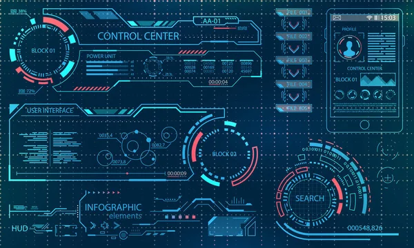 Fütüristik kullanıcı arabirimi. Hareket tasarımı için Vr. Hud Infographic öğeleri için sanal grafik dokunmatik kullanıcı arabirimi