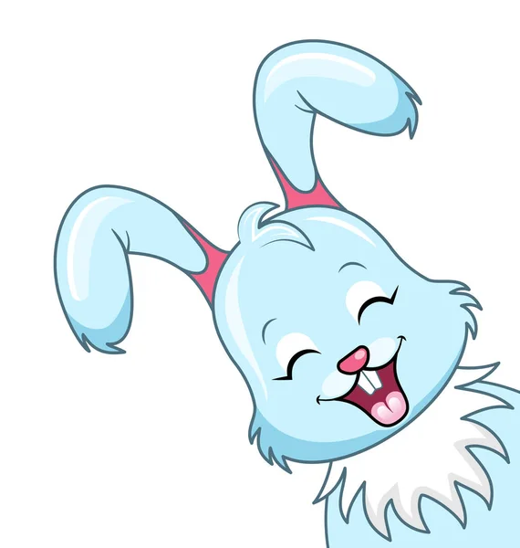 Ładny królik kreskówka, uśmiechając się Bunny na białym tle na białym tle — Wektor stockowy