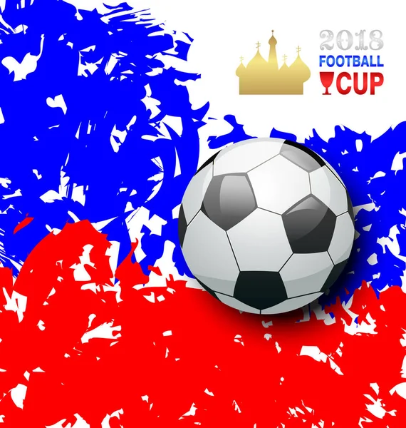 Гранж фон в традиційних кольори прапора за футбол в Росії 2018 — стоковий вектор