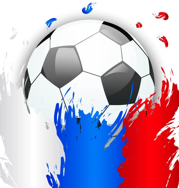 Ryssland flagg färger med fotboll, fotboll — Stock vektor