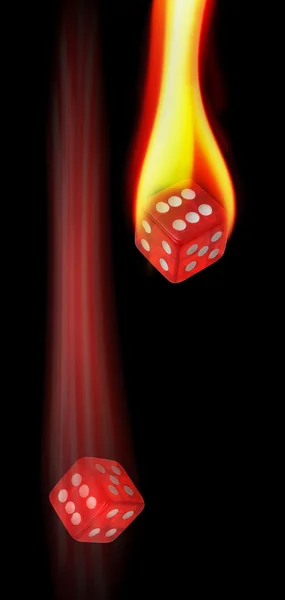 Dice burning Up. — Stock Photo, Image