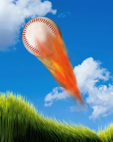 Baseball v plamenech. — Stock fotografie