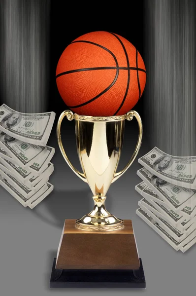 Basketball and Money. — Stock Photo, Image