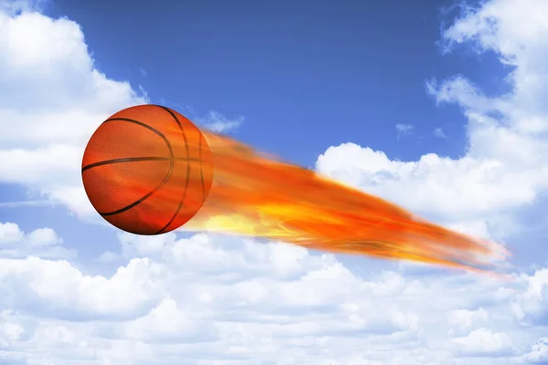 Basket in fiamme . — Foto Stock