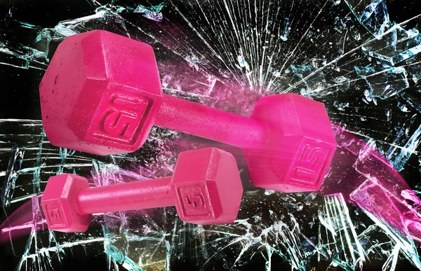 ピンクのパワーの重み. — ストック写真