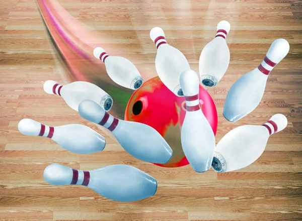 Snelle Bowling Strike. — Stockfoto