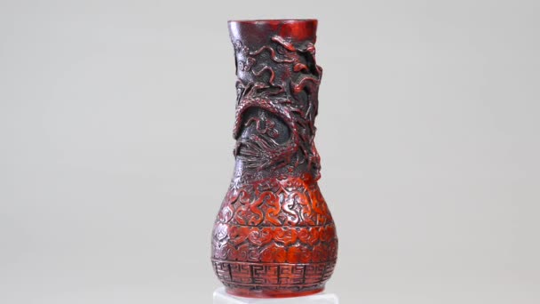 Chinesische Drachenvase. — Stockvideo