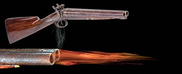 Antique Western Shotgun. — Stock Photo, Image