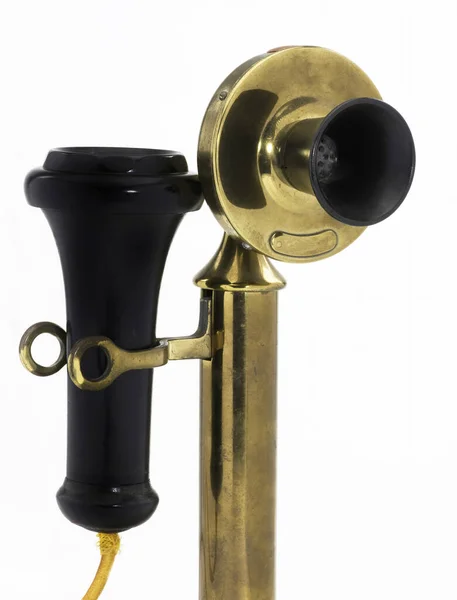 Antique Brass Gyertyatartó Telefon. — Stock Fotó
