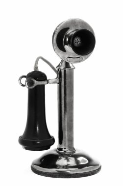 Antika Pirinç Şamdanlı Telefon.