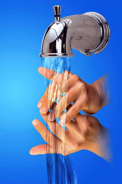 Washing hands in the flu season. — Stock Photo, Image