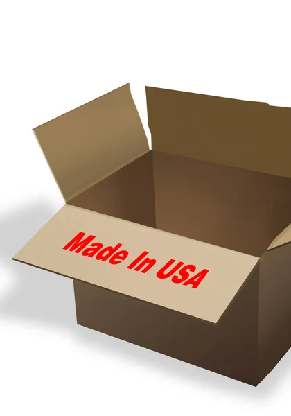 Hecho Usa Caja Vacía — Foto de Stock