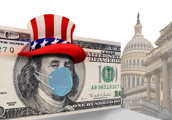 Benjamin Franklin Washington 'da N95 yüz maskesi takıyor..