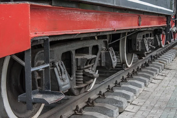 Roues de locomotive à vapeur — Photo