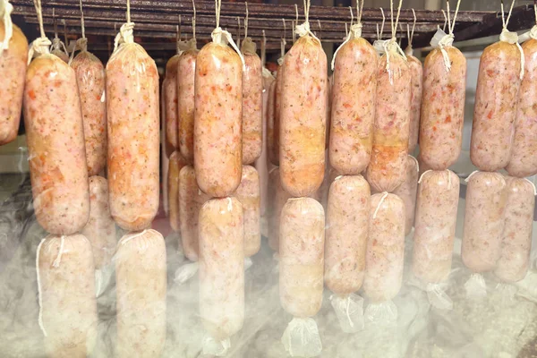 Home sausage roasted in smoke — Stock Photo, Image