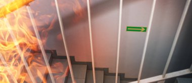 Bina yanıyor - acil çıkış