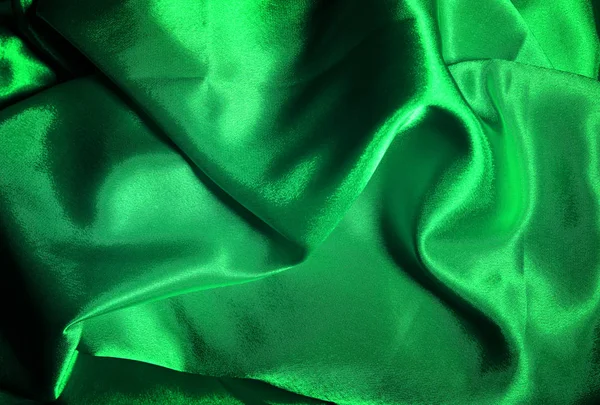 Matériel de satin de velours vert — Photo