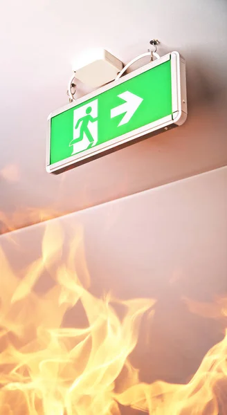 Fire in the modern office — Stock Photo, Image