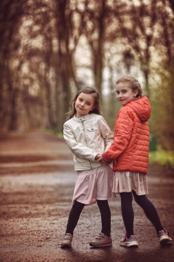 güneşli bir sonbahar parkta dostu eğlenceli