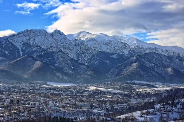 Прекрасний Вид Giewont Піку Місті Закопане — стокове фото