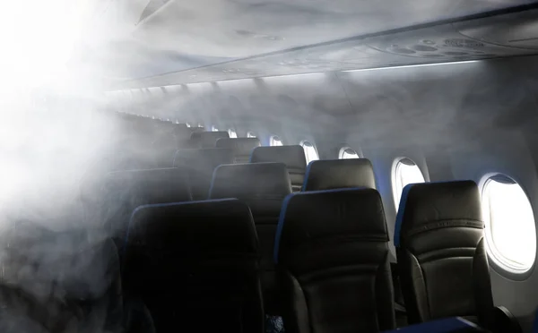 Incendio Fumo Nella Cabina Dell Aeromobile — Foto Stock