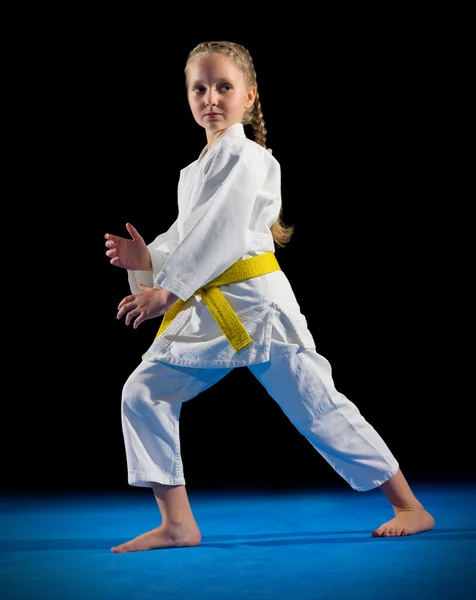 Little girl martial arts fighter — Stock Photo, Image