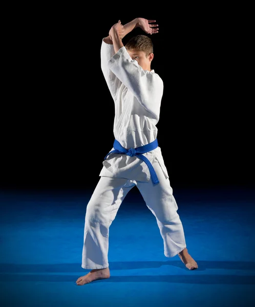 Martial arts vechter geïsoleerd — Stockfoto